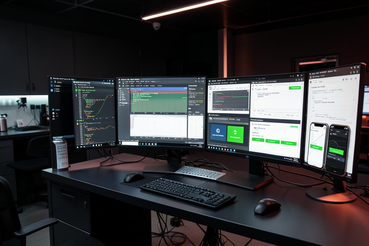 Software Testing service shown on modern digital devices